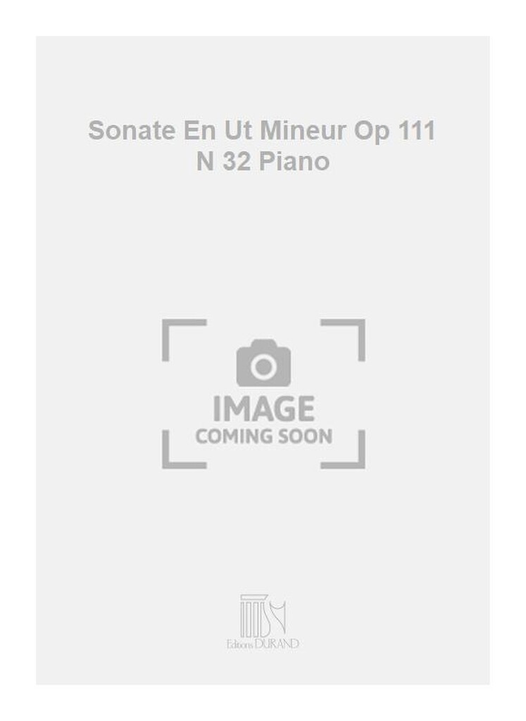 Sonate En Ut Mineur Op 111 N 32 Piano